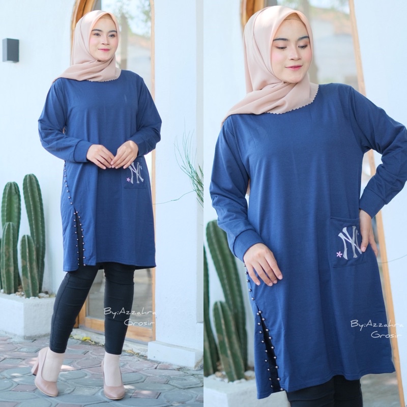 Naya Tunik - Tunik Babyterry Premium LD100+ Bordir Kantong / R.20 - 283-6162