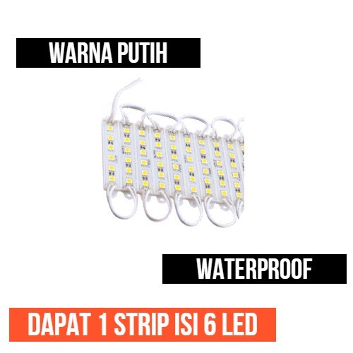 Modul 5050 6 Led Mata Variasi Putih 12V Module 6L 12 Volt Waterproof