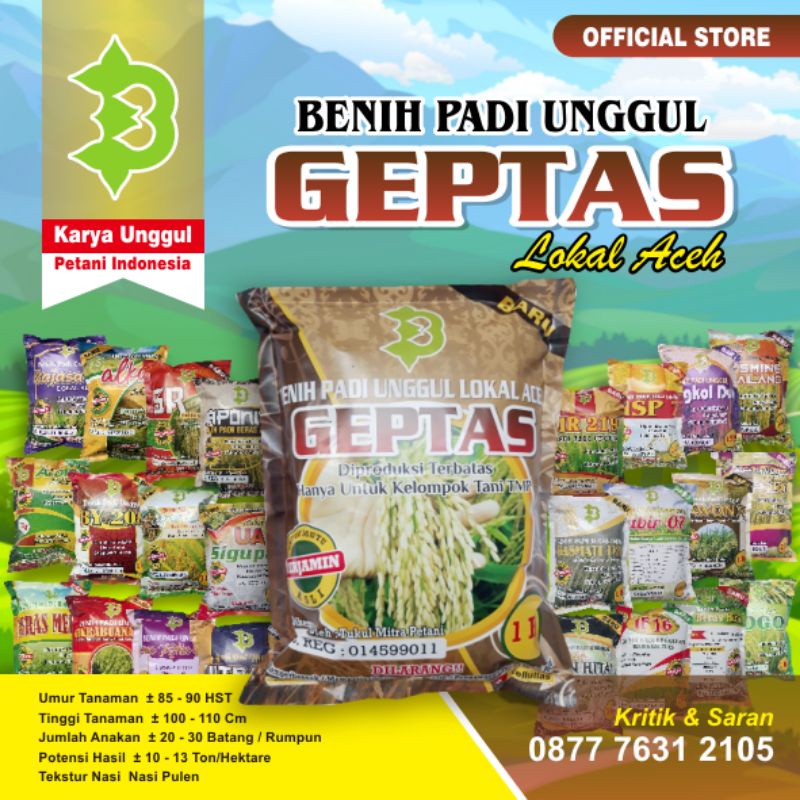Termurah Terjamin Bergaransi Super Benih Padi Geptas
