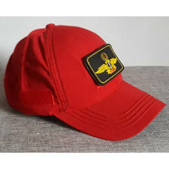 TOPI SECURITY LOGO WINGS - TOPI SECURITY WINGS VELCRO MERAH