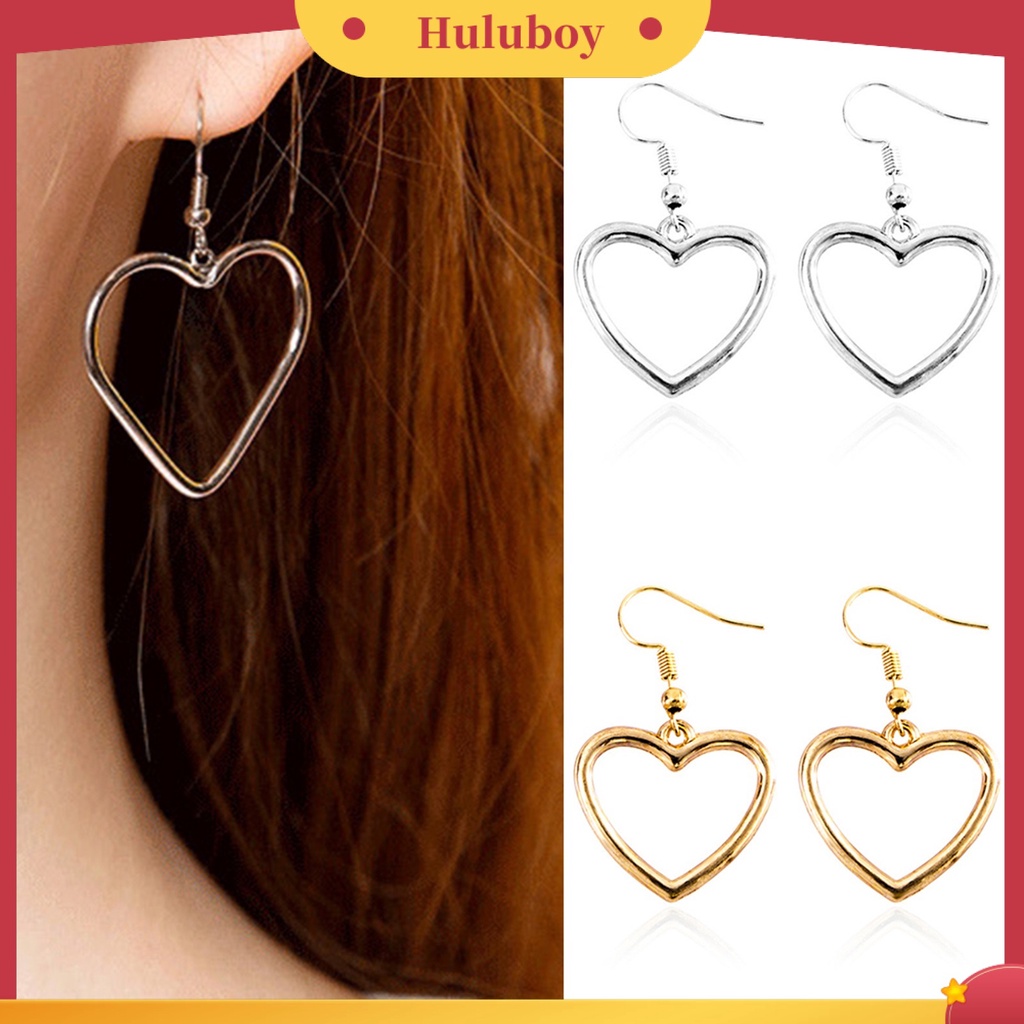 Hu Hu Hu Hu Hu Alat Bantu Pasang Kacamata♡ 1 Pasang Anting Kait Gantung Wanita Bentuk Hati Hollow Untuk Pesta Pernikahan