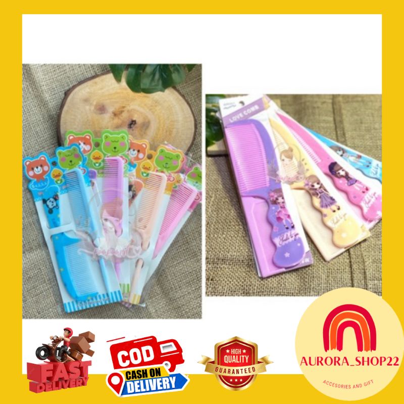 [COD] [Isi 2 pcs] Set Sisir Fancy Karakter Kartun Lucu / Sisir Sasak / Sisir Set Ukuran Kecil