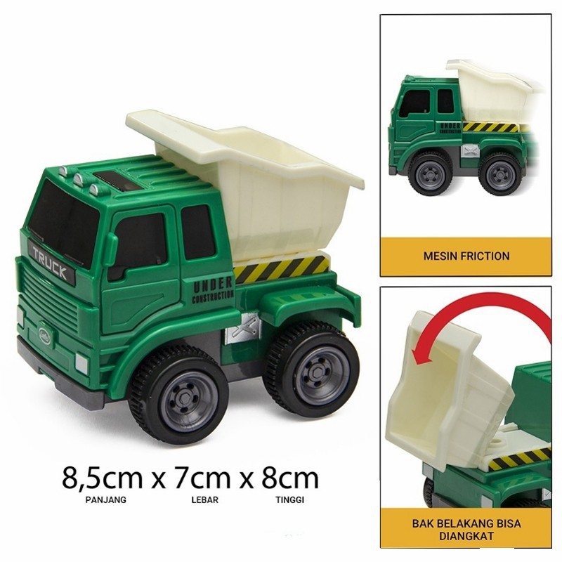 City Squad Mini Dump Truck Friction Power Construction / Mainan Mobil Truk Bak Pasir / Kado Mainan A