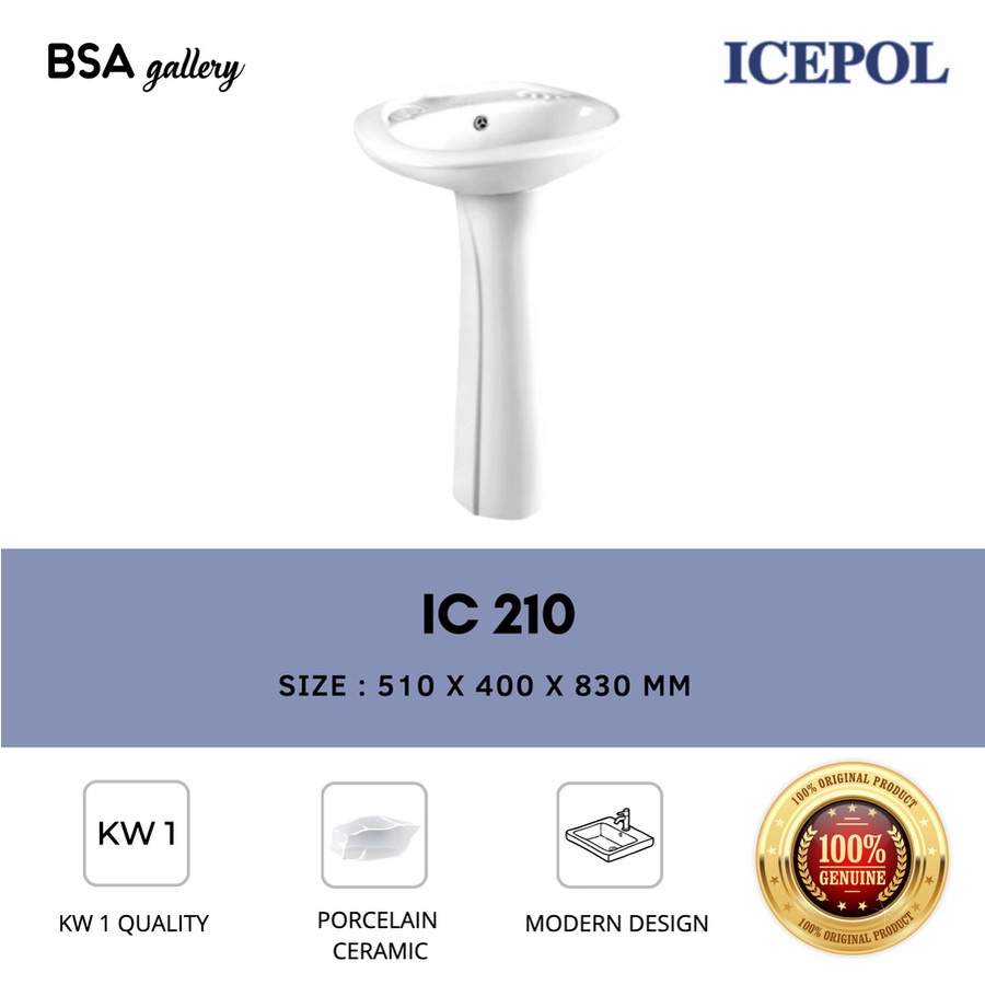 BASIN PEDESTAL / WASTAFEL KAKI / LAVATORY PEDESTAL MINIMALIS ICEPOL
