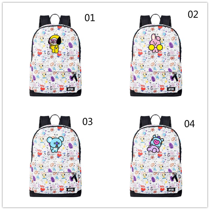 Tangan BT21 dicat Backpack Ransel BTS  Kartun lucu Tas  