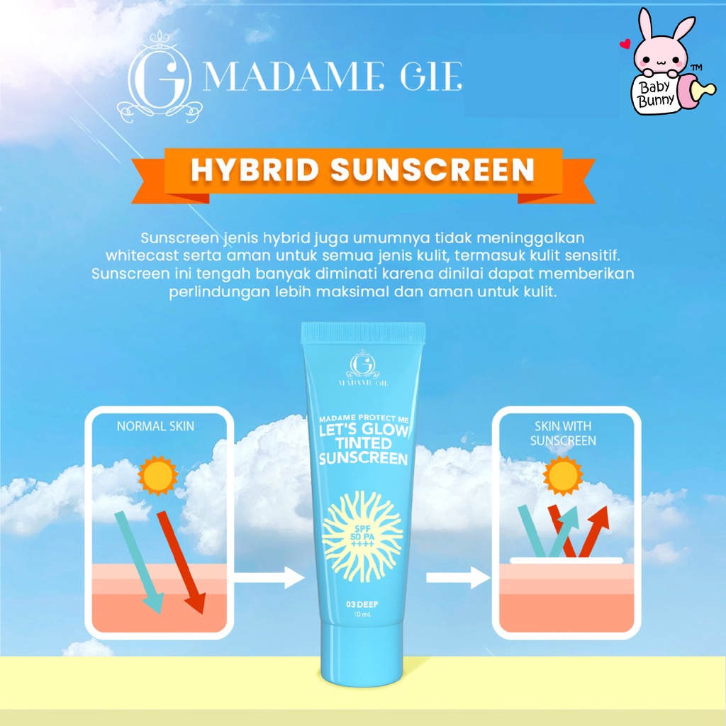 ❤ BELIA ❤ MADAME GIE Protect Me SPF 30 w Aloe Vera 60mL | Protect Me Let's Glow Tinted SPF 50 PA ++++ 10ml | Sunscreen sunblock tabir surya sun block