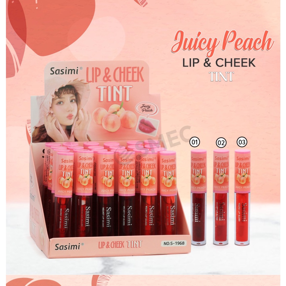 [Per Batang] Liptint Sasimi Juicy Peach Lip &amp; Cheek Tint S-1968