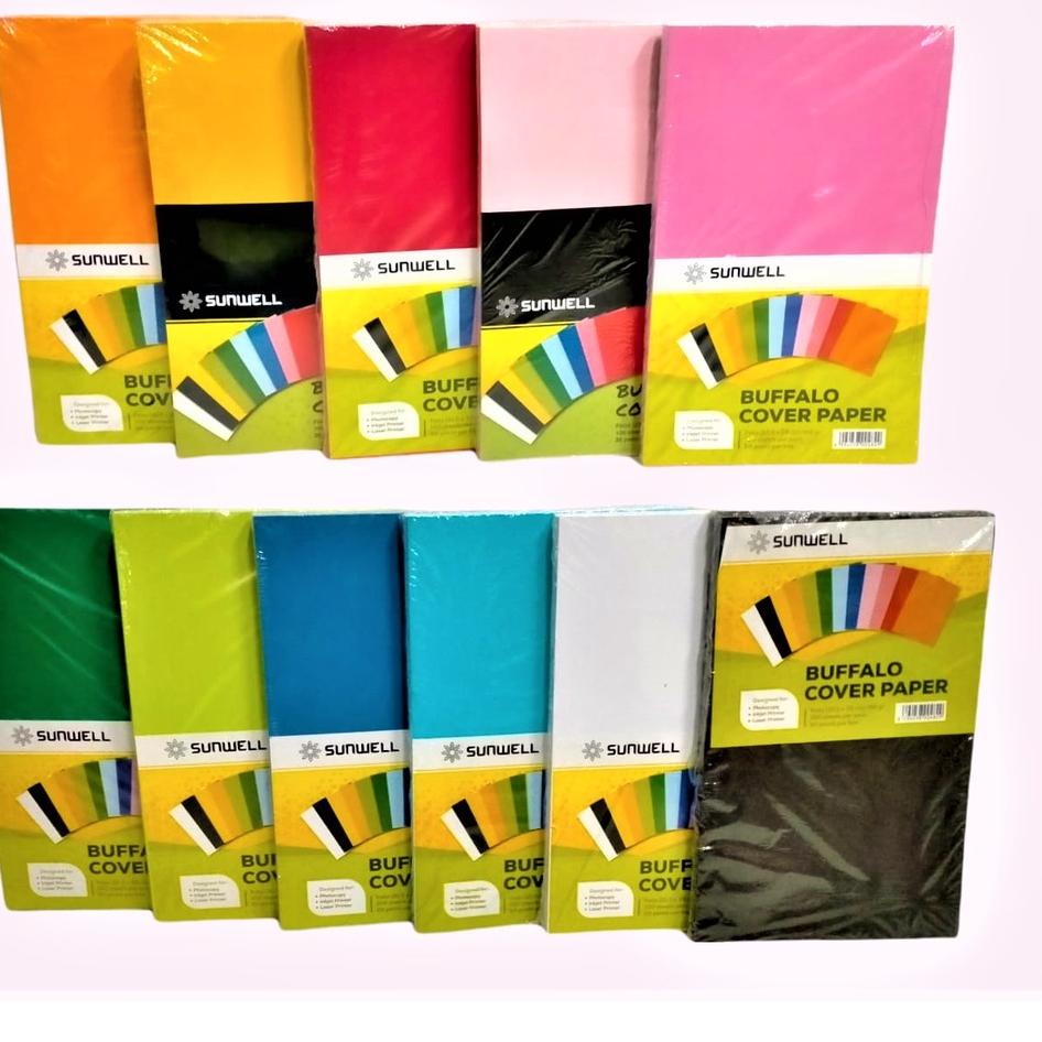

New KERTAS KARTON BC COVER JILID FOLIO BUFALO POLOS WARNA 150 GSM ISI 100 LEMBAR