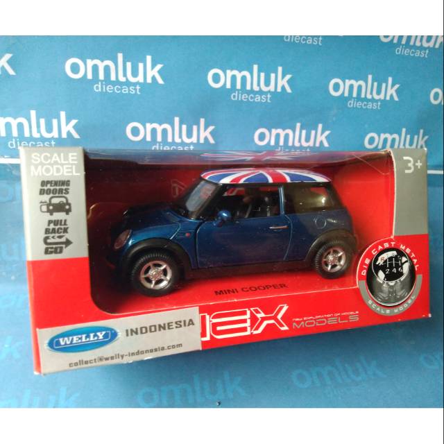 Welly Mini Cooper Bendera Inggris (Biru)