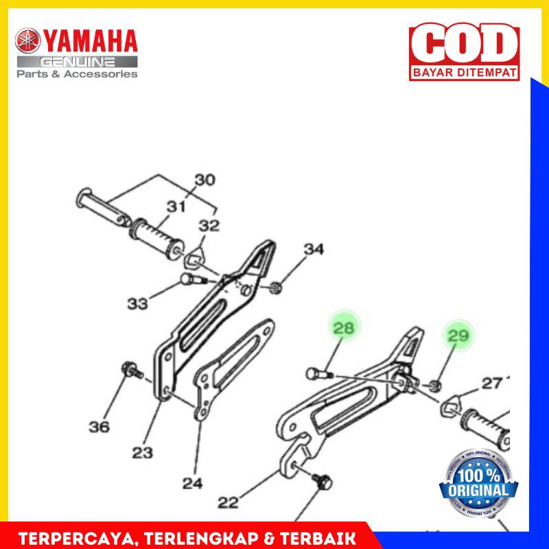 BAUT DAN MUR STEP BELAKANG RX KING ORIGINAL