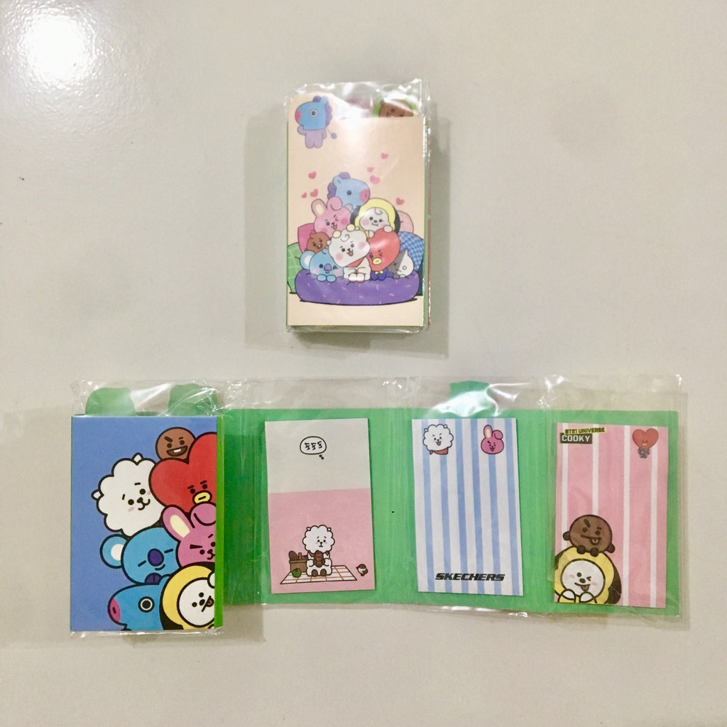 [BS] BISA COD KPOP Folding Memo Sticky Note BTS BT21 Skechers-GREEN