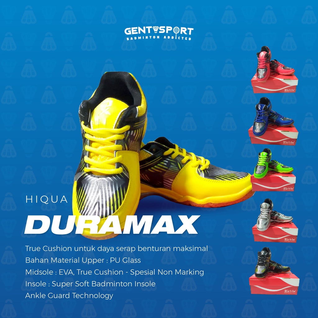 Sepatu Badminton Hiqua Duramax Hi-Qua / Hi Qua