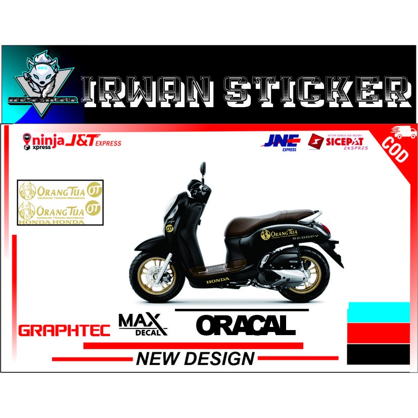 jual cutting sticker orang tua costum striping scoopy.///