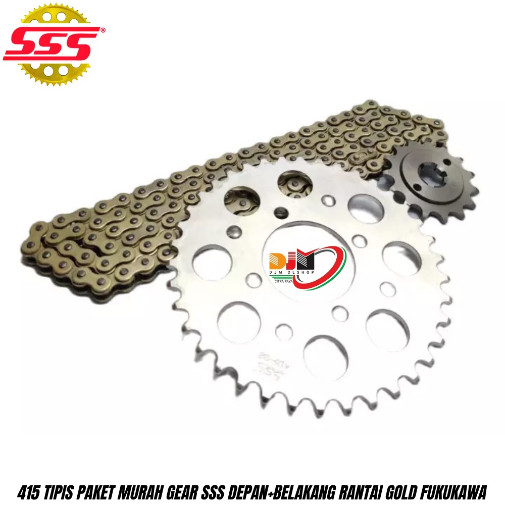 Gear Set Paket SSS Rantai Gold Suzuki Smash Shogun 125