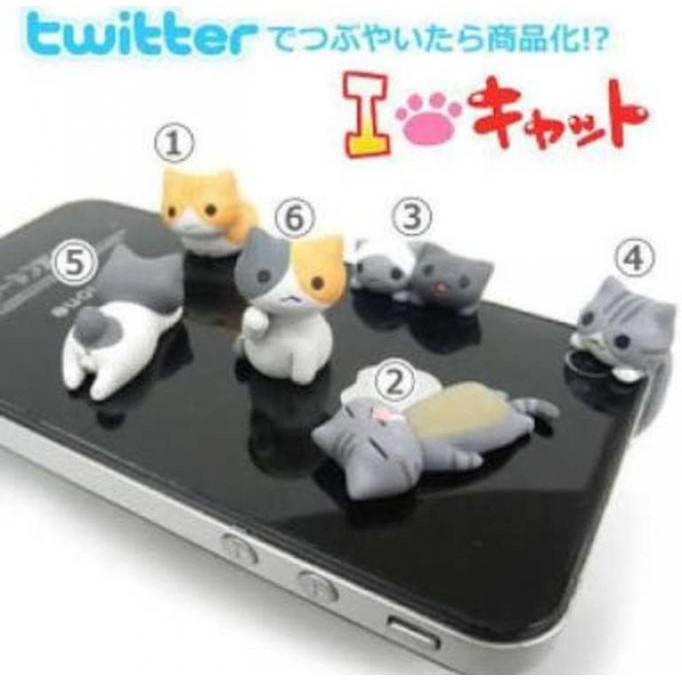 KUCING DUST PLUG AKSESORIES HP IPHONE SAMSUNG XIAOMI EARPHONE JACK AKSESORIS HANDPHONE MURAH
