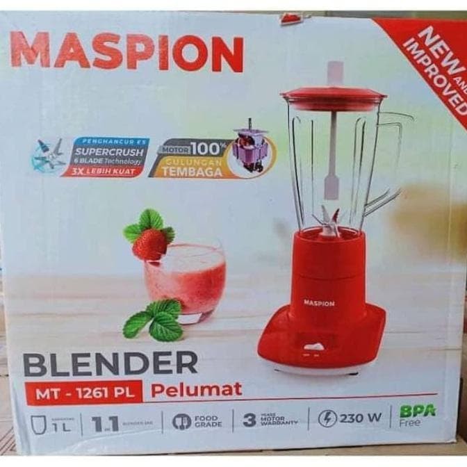 Blender Plastik Maspion MT 1261PL Kapasitas 1 Liter