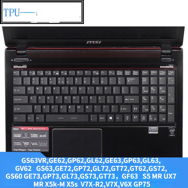 Msi Film Pelindung Keyboard Bahan TPU Untuk GS70 GS60 GE62 Pe70 GP62 Pe60 Gs63Vrge62 GP62 Pe70 GP62 Pe60 Gs62Gl3G7G3G62G3G3G62G3G62G3G7G3G3G62G3G63G3G63G7G3G3G62G3G3G63G3G3G7Getg3G62G62G67G3G3G62G3G3G3G62G3Gl62Gl62Gl6Gl6Gl6