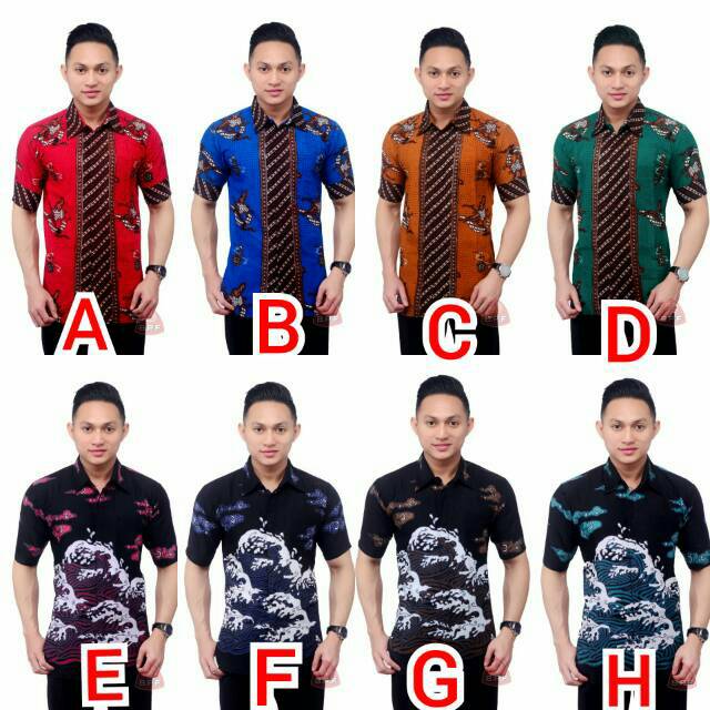 HEM BATIK PRIA  LENGAN PENDEK SERAGAM  COWOK  HEM COWO BAJU  