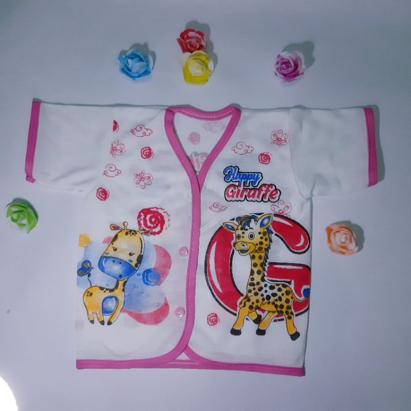 baju bayi lengan pendek motif 0-6 bulan newborn laki perempuan atasan perlengkapan bayi baru lahir