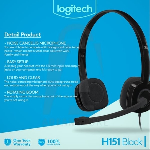 Headset Stereo Logitech H151 Original