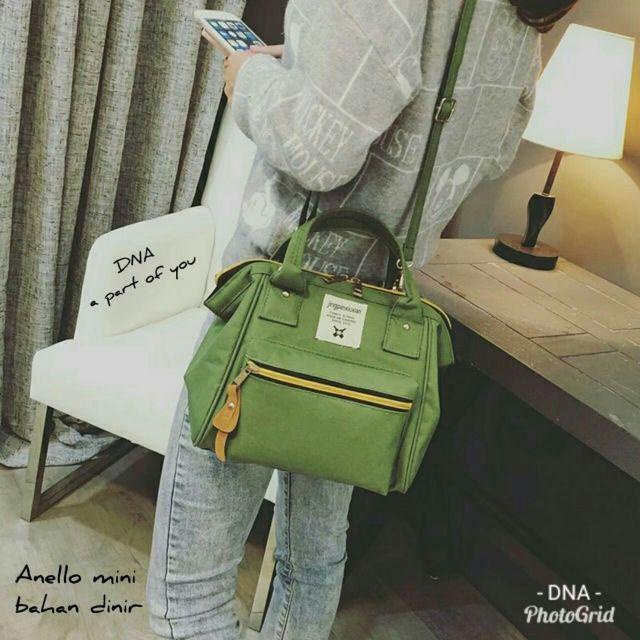 &quot;aurabagss&quot; - Tas Selempang Wanita Backpack Mini Wanita Fashion Tas Anello Mini Kanvas Multifungsi Kekinian Aurabagss