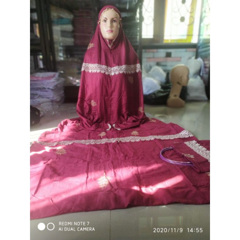 MUKENA TERUSAN RAYON CEMARA/MUKENA LAJURAN