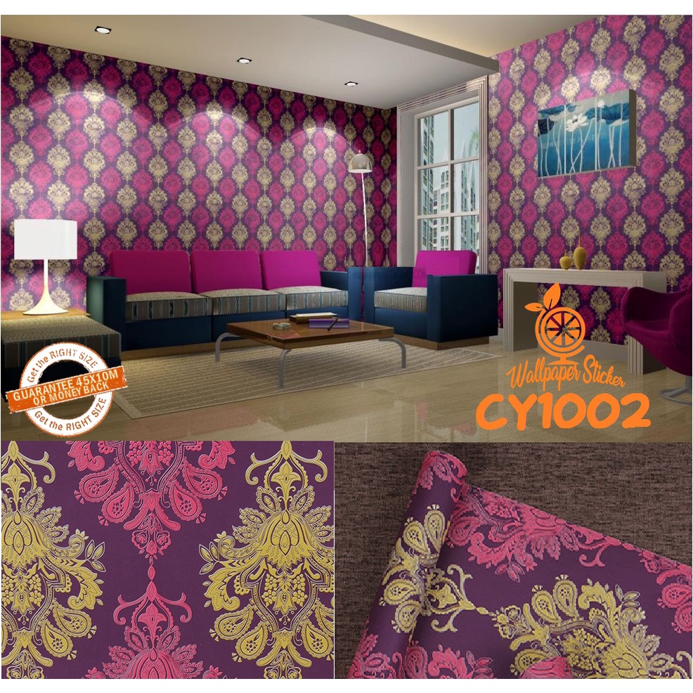 Wallpaper Dinding 3D Motif Batik Wallstiker Kode CY Premium Wallpaper Stiker Size 45cm x 8m Wallstiker Ruang Tamu/Kamar Tidur