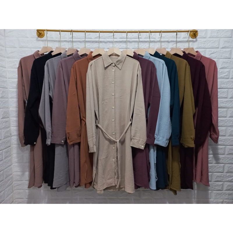 Tunik Crinkel Tali Pinggang