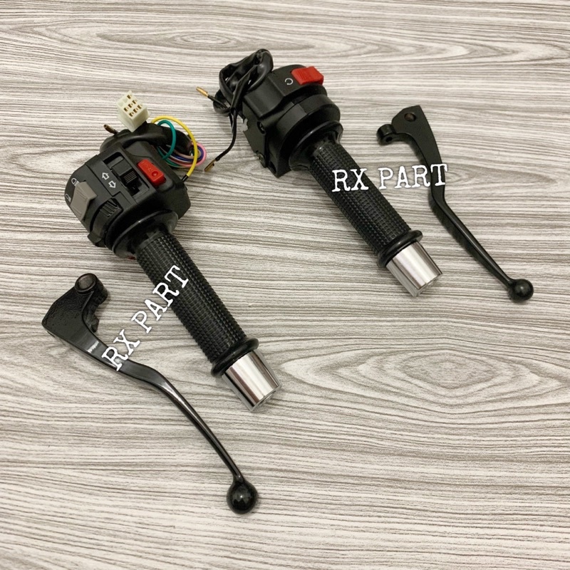 Satu set saklar kanan kiri rx king+grip rx king new+Handle kiri kanan+jalu stang chrome-4