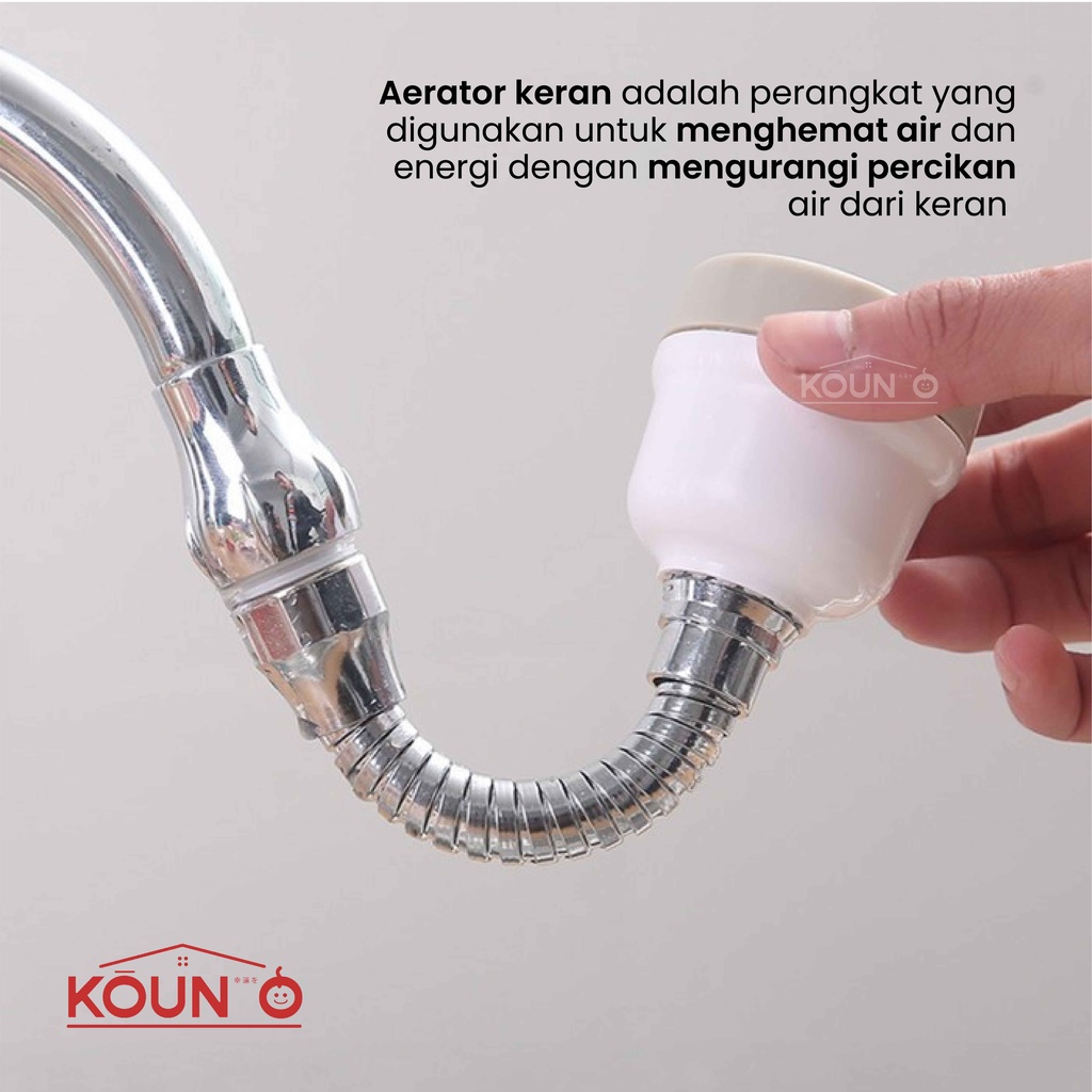 Sambungan Kran Air Fleksibel 360 Rotary Turbo Faucet Penyambung Keran Air Cuci Piring Wastafel