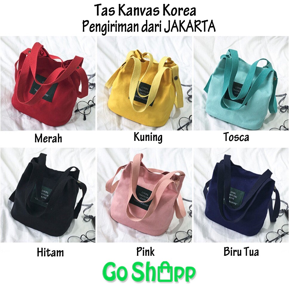 Mini Tote Bag Kanvas Import High Quality - ToteBag Kanvas Import Fashion Korea Termurah [TE01]