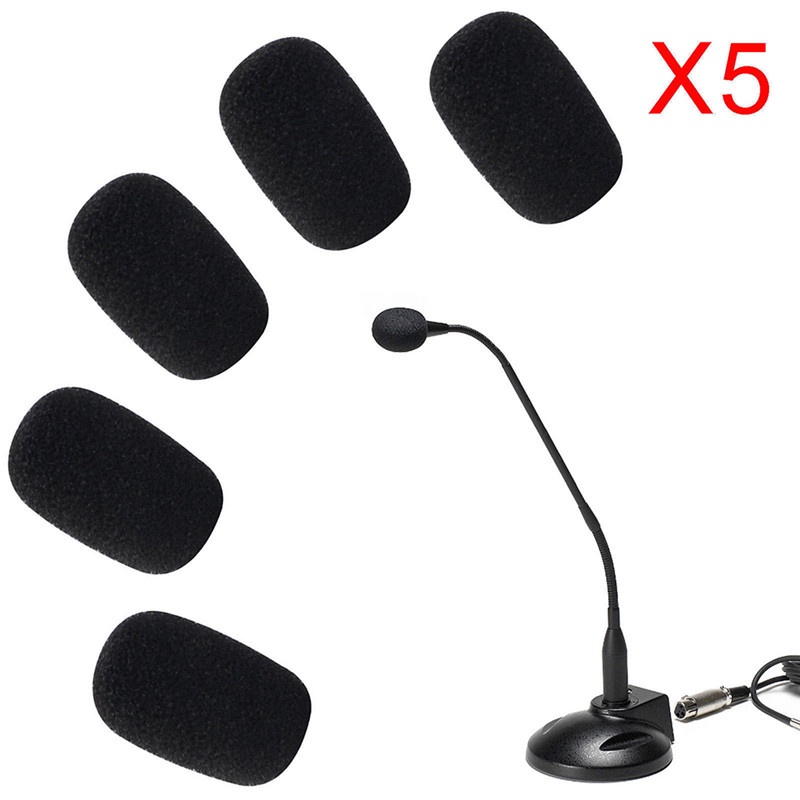 {LUCKID}5PCS Mic Microphone Windscreen Soft Foam Pad Mic Cover Holder Sponge Skin