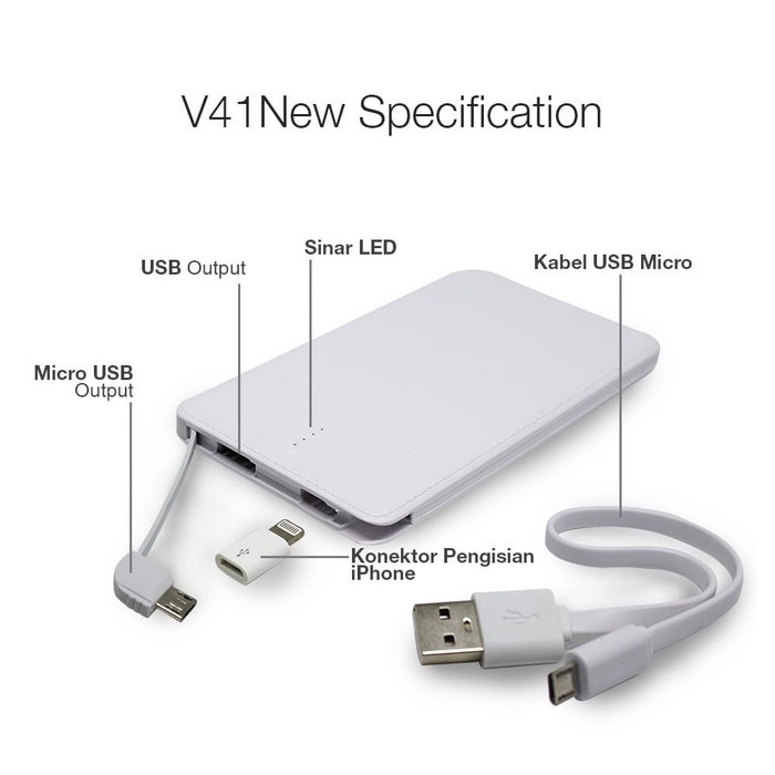 Powerbank 10000mAh Veger v41 Original GARANSI resmi 1tahun MURAH