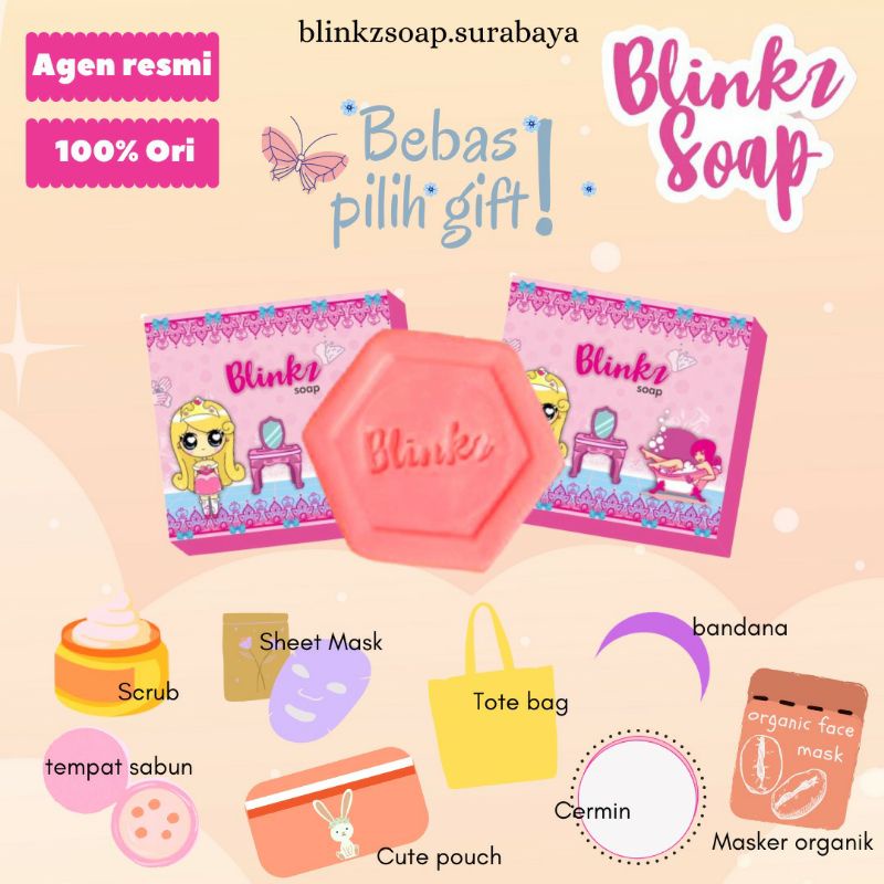 [Agen Resmi] Blinkz Soap BPOM - Sabun Pencerah Wajah dan Badan - FREE GIFT