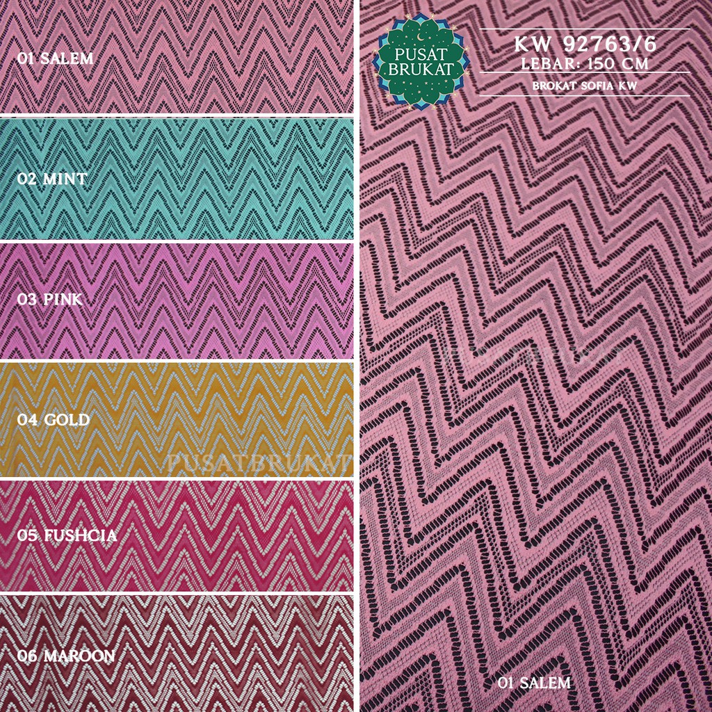 KAIN BRUKAT LACE KEBAYA METERAN / BROKAT MALIKA SALUR VINTAGE- KW 92763 [harga per 0.5m]