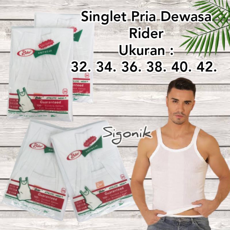 Singlet Kaos Dalam Rider Original Pria Dewasa Cowok 32 34 36 38 40 42 Big Size Jumbo murah