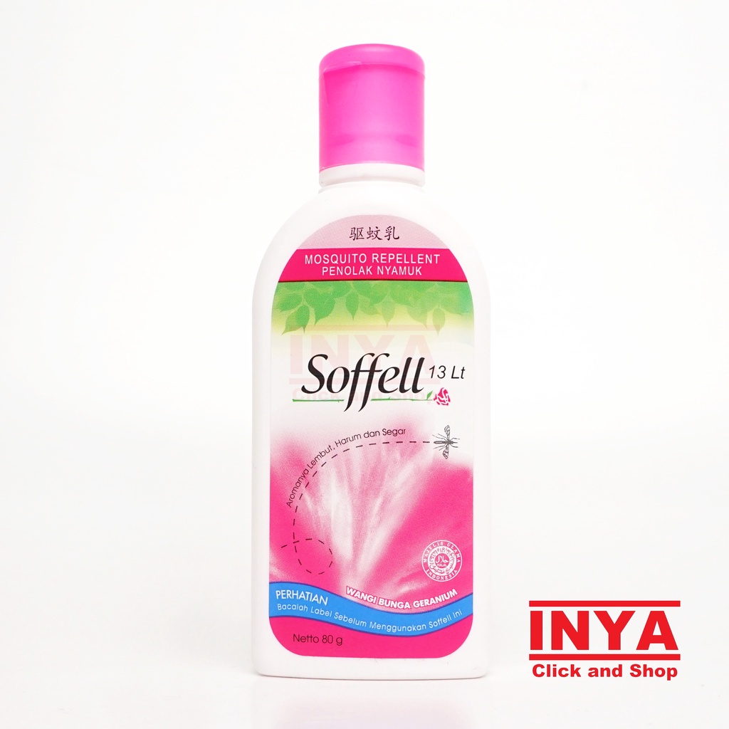 SOFFELL 13 LT WANGI BUNGA GERANIUM 80gr - Obat Nyamuk Lotion