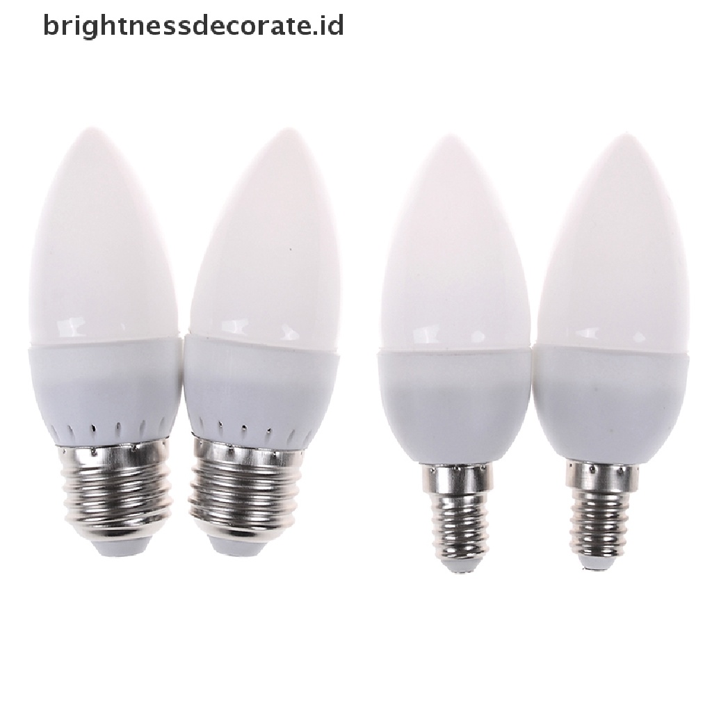 1 Pc Lampu Bohlam Lilin 8 Led E14 E27 Warna Putih Hangat