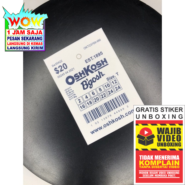 

OSHKOSH LABEL TAG HANGTAG BARCODE PREMIUM CO 1X DI KIRIM 600PCS