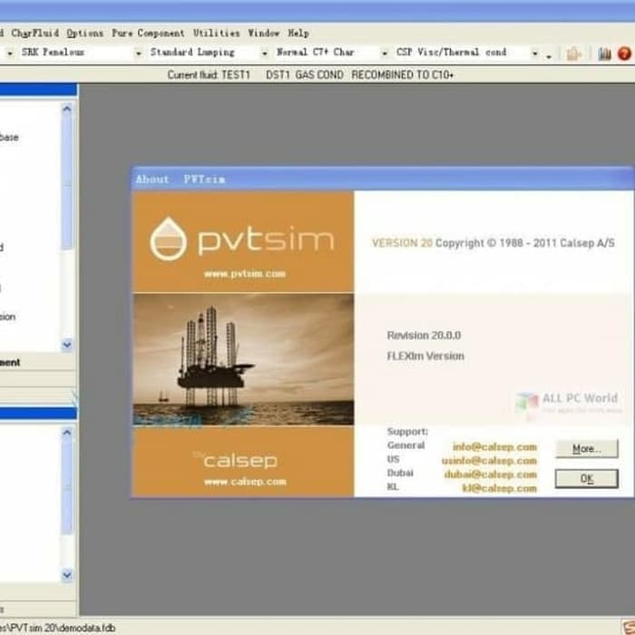 

PVTSim 20 - Calculate the thermodynamic system containing water. etc