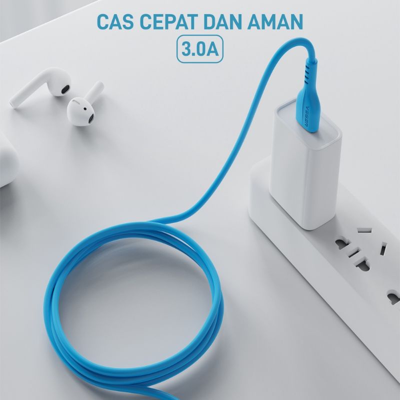 VEGER Kabel Data Lightning  1 toples 20 pcs Fast charging 3.0A Original Suport All IOS