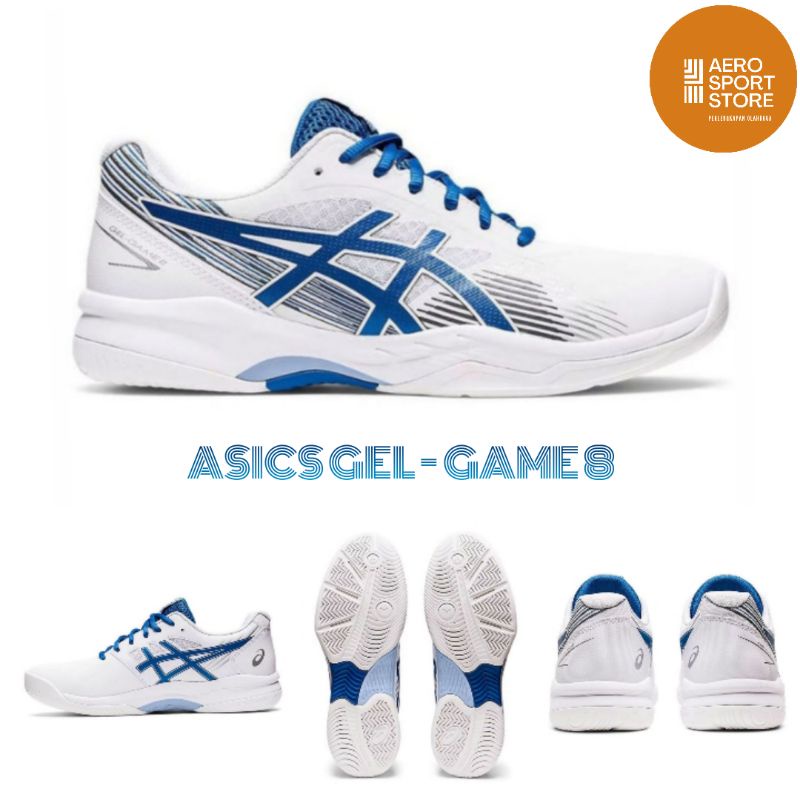 [ SEPATU TENIS LAPANGAN ASICS GEL - GAME 8 MEN 2022 WHITE ]