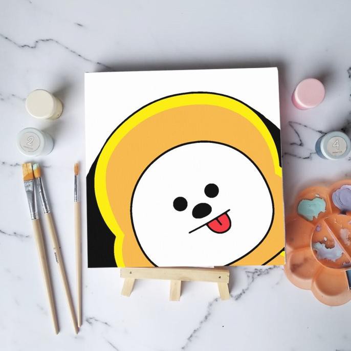 

PERALATAN MELUKIS PAINT BY NUMBER LUKISAN BTS BT21 VERSI 4 CANVAS 20X20 CM ALAT LUKIS