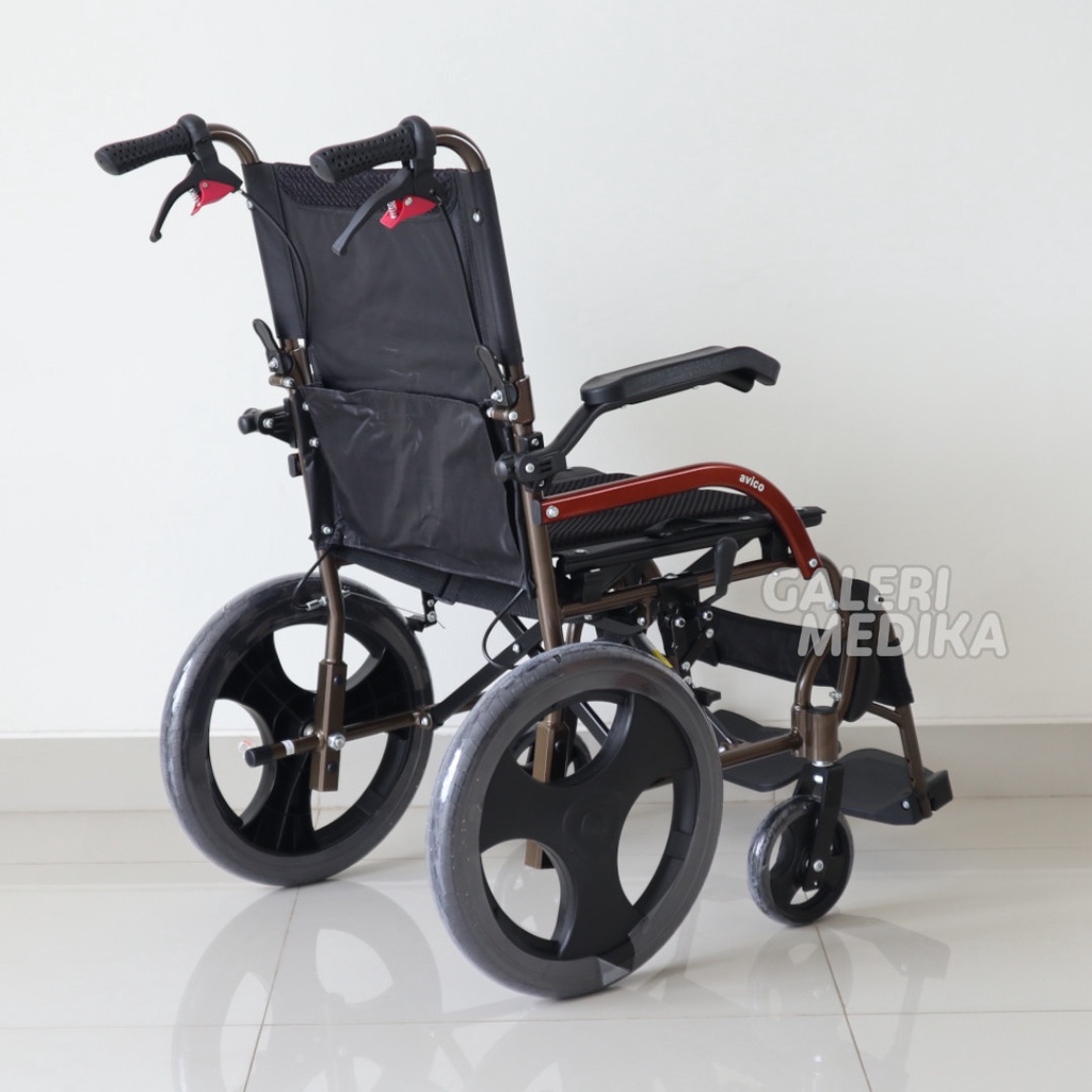 KHUSUS GOJEK/GRAB Kursi Roda Travelling Avico Athena - Travel Wheelchair Bisa Lipat (Roda Kecil) 15 Inchi