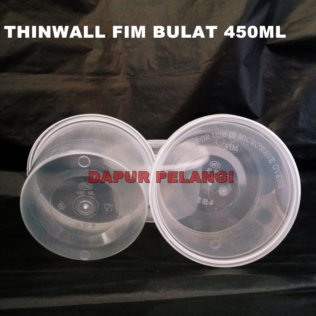 Thinwall Plastik Bulat 450ml Merk FIM / Mika Plastik / Kotak Makan Plastik / Food Container 25pcs