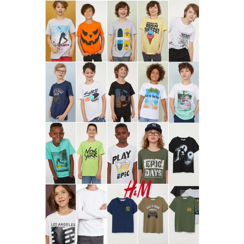 KAOS TSHIRT LENGAN PANJANG ANAK LAKI COWOK BRANDED HM