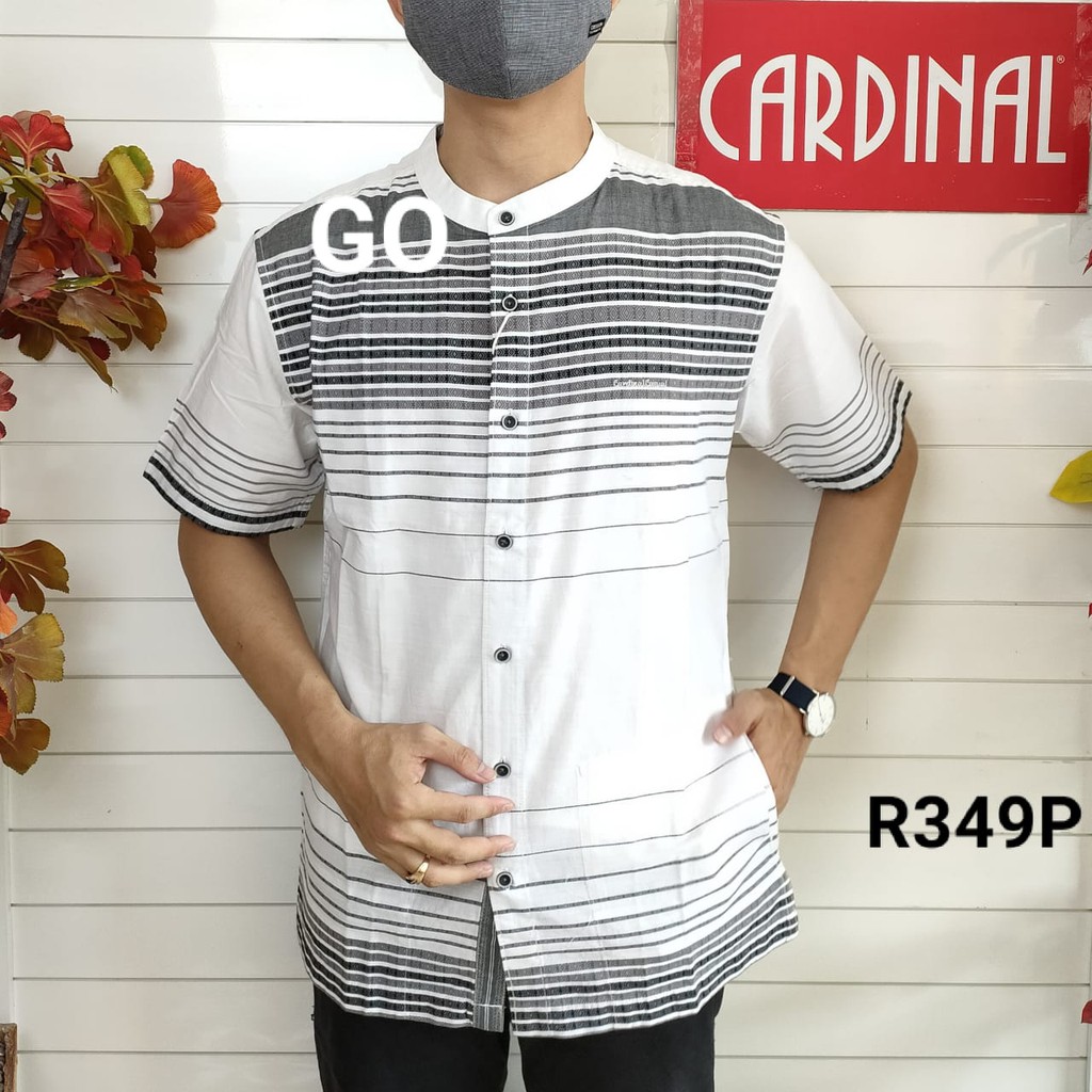 BB CARDINAL KEMEJA KOKO Taqwa Baju Muslim Salur Kekinian Pakaian Pria Original Lengan Pendek