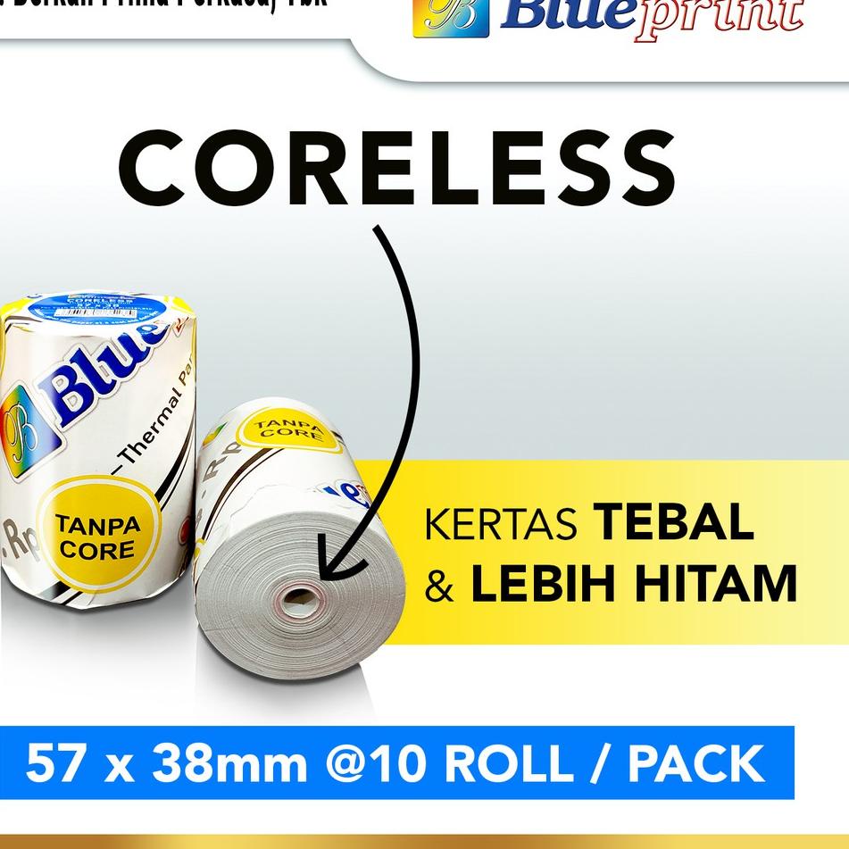 

Ready Terkini Kertas Thermal Struk Kasir PPOB BLUEPRINT 57 x 38 , 57x38 mm - 1 Pack Isi 10 Roll