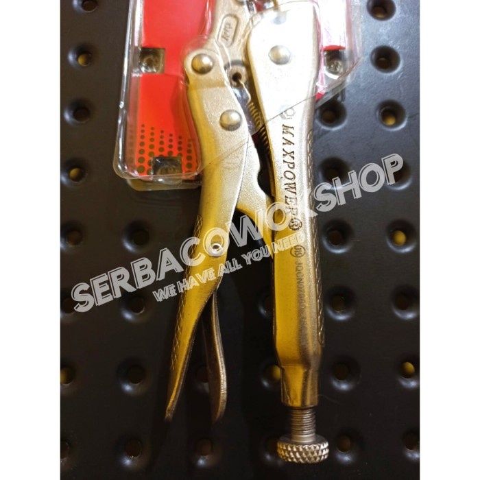 Maxpower Tang Buaya Jepit Chrome Bengkok 7 Inch Locking Pliers Curve