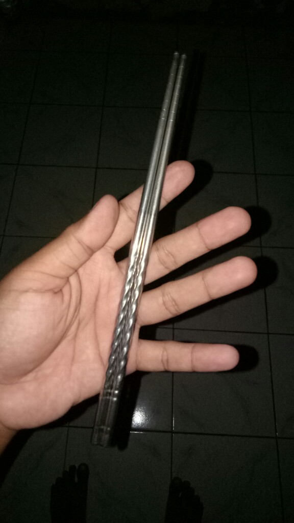 Sumpit Stainless Steel Ulir/chopsticks Motif 22,5cm